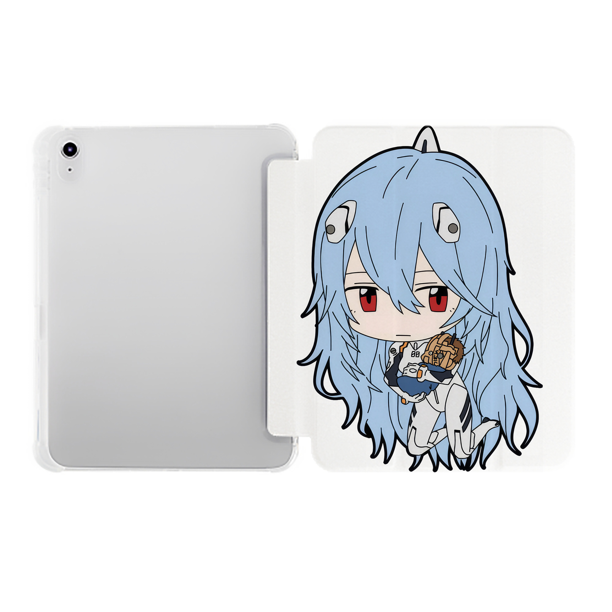（画像用） EVA 新世紀エヴァンゲリオン IPad ケース ペン収納付き 三つ折りスタンド PUレザー×シリコン 対応機種9.5/10.5/10.9インチ